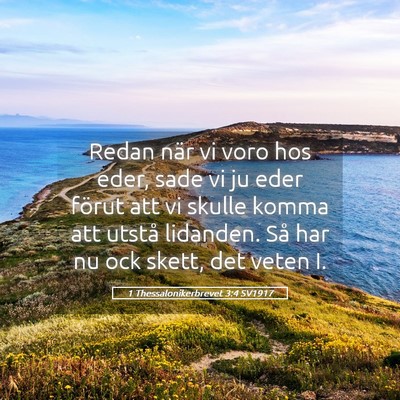 Picture 05 - 1 Thessalonikerbrevet 3:4 SV1917 - Redan när vi voro hos eder, sade vi ju eder - Bible Verse Picture