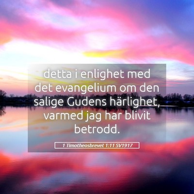 Picture 05 - 1 Timotheosbrevet 1:11 SV1917 - detta i enlighet med det evangelium om den salige - Bible Verse Picture
