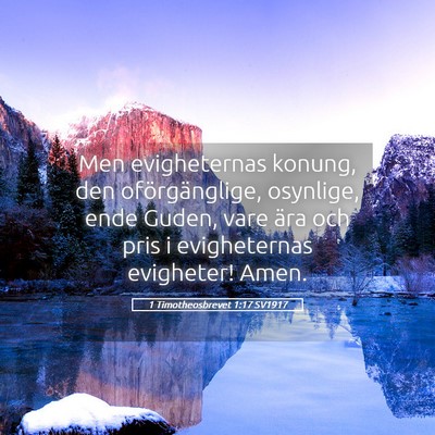 Picture 05 - 1 Timotheosbrevet 1:17 SV1917 - Men evigheternas konung, den oförgänglige, - Bible Verse Picture