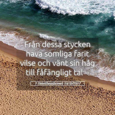 Picture 05 - 1 Timotheosbrevet 1:6 SV1917 - Från dessa stycken hava somliga farit vilse och - Bible Verse Picture