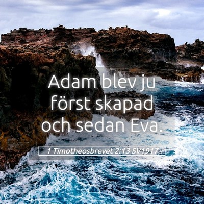Picture 05 - 1 Timotheosbrevet 2:13 SV1917 - Adam blev ju först skapad och sedan - Bible Verse Picture