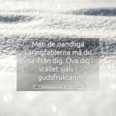 Picture 05 - 1 Timotheosbrevet 4:7 SV1917 - Men de oandliga käringfablerna må du visa - Bible Verse Picture