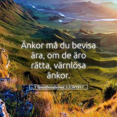 Picture 05 - 1 Timotheosbrevet 5:3 SV1917 - Änkor må du bevisa ära, om de äro rätta, - Bible Verse Picture
