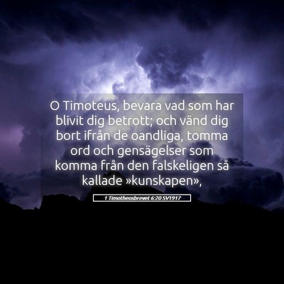 Picture 05 - 1 Timotheosbrevet 6:20 SV1917 - O Timoteus, bevara vad som har blivit dig - Bible Verse Picture