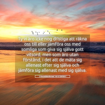 Picture 05 - 2 Korinthierbrevet 10:12 SV1917 - Ty vi äro icke nog dristiga att räkna oss till - Bible Verse Picture