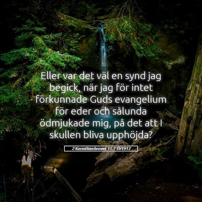 Picture 05 - 2 Korinthierbrevet 11:7 SV1917 - Eller var det väl en synd jag begick, när jag - Bible Verse Picture