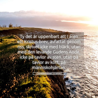 Picture 05 - 2 Korinthierbrevet 3:3 SV1917 - Ty det är uppenbart att I ären ett - Bible Verse Picture
