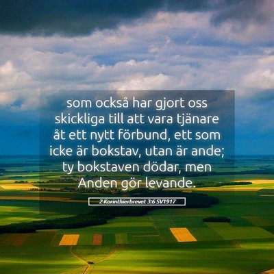 Picture 05 - 2 Korinthierbrevet 3:6 SV1917 - som också har gjort oss skickliga till att vara - Bible Verse Picture