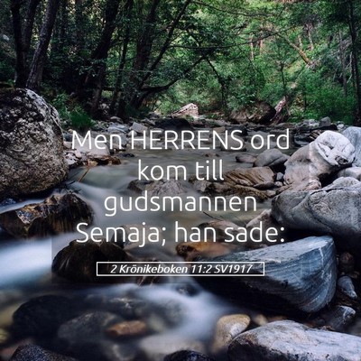 Picture 05 - 2 Krönikeboken 11:2 SV1917 - Men HERRENS ord kom till gudsmannen Semaja; han - Bible Verse Picture