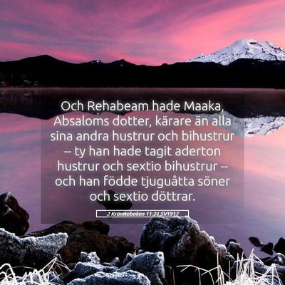Picture 05 - 2 Krönikeboken 11:21 SV1917 - Och Rehabeam hade Maaka, Absaloms dotter, kärare - Bible Verse Picture