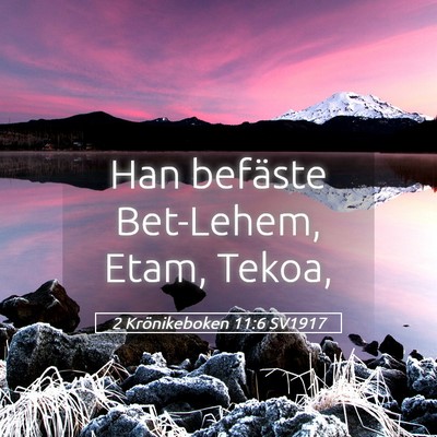 Picture 05 - 2 Krönikeboken 11:6 SV1917 - Han befäste Bet-Lehem, Etam, - Bible Verse Picture