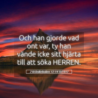 Picture 05 - 2 Krönikeboken 12:14 SV1917 - Och han gjorde vad ont var, ty han vände icke - Bible Verse Picture