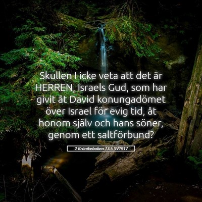 Picture 05 - 2 Krönikeboken 13:5 SV1917 - Skullen I icke veta att det är HERREN, Israels - Bible Verse Picture