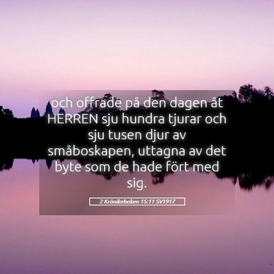 Picture 05 - 2 Krönikeboken 15:11 SV1917 - och offrade på den dagen åt HERREN sju hundra - Bible Verse Picture