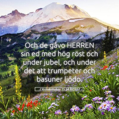 Picture 05 - 2 Krönikeboken 15:14 SV1917 - Och de gåvo HERREN sin ed med hög röst och - Bible Verse Picture