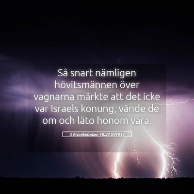 Picture 05 - 2 Krönikeboken 18:32 SV1917 - Så snart nämligen hövitsmännen över vagnarna - Bible Verse Picture