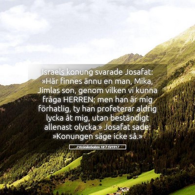 Picture 05 - 2 Krönikeboken 18:7 SV1917 - Israels konung svarade Josafat: »Här finnes - Bible Verse Picture