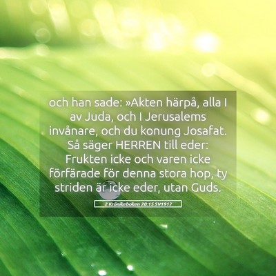 Picture 05 - 2 Krönikeboken 20:15 SV1917 - och han sade: »Akten härpå, alla I av Juda, - Bible Verse Picture