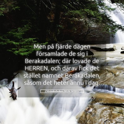 Picture 05 - 2 Krönikeboken 20:26 SV1917 - Men på fjärde dagen församlade de sig i - Bible Verse Picture