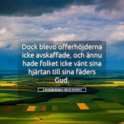 Picture 05 - 2 Krönikeboken 20:33 SV1917 - Dock blevo offerhöjderna icke avskaffade, och - Bible Verse Picture