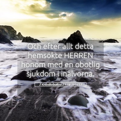 Picture 05 - 2 Krönikeboken 21:18 SV1917 - Och efter allt detta hemsökte HERREN honom med - Bible Verse Picture