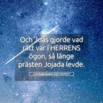 Picture 05 - 2 Krönikeboken 24:2 SV1917 - Och Joas gjorde vad rätt var i HERRENS ögon, - Bible Verse Picture