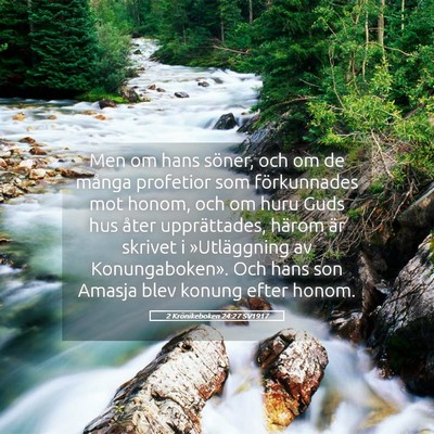 Picture 05 - 2 Krönikeboken 24:27 SV1917 - Men om hans söner, och om de många profetior - Bible Verse Picture