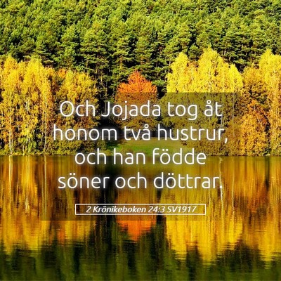 Picture 05 - 2 Krönikeboken 24:3 SV1917 - Och Jojada tog åt honom två hustrur, och han - Bible Verse Picture