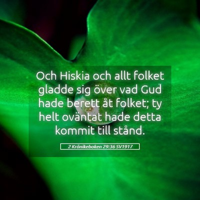 Picture 05 - 2 Krönikeboken 29:36 SV1917 - Och Hiskia och allt folket gladde sig över vad - Bible Verse Picture