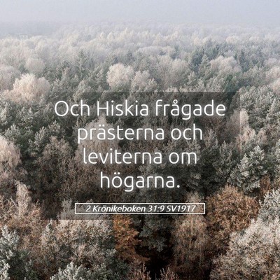 Picture 05 - 2 Krönikeboken 31:9 SV1917 - Och Hiskia frågade prästerna och leviterna om - Bible Verse Picture