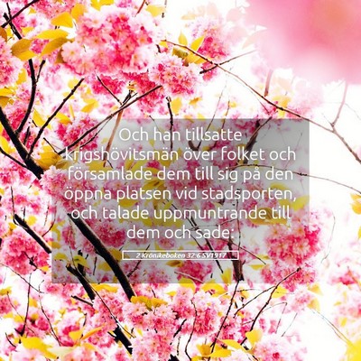 Picture 05 - 2 Krönikeboken 32:6 SV1917 - Och han tillsatte krigshövitsmän över folket - Bible Verse Picture