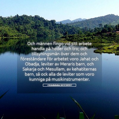 Picture 05 - 2 Krönikeboken 34:12 SV1917 - Och männen fingo vid sitt arbete handla på - Bible Verse Picture