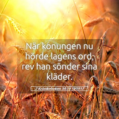 Picture 05 - 2 Krönikeboken 34:19 SV1917 - När konungen nu hörde lagens ord, rev han - Bible Verse Picture