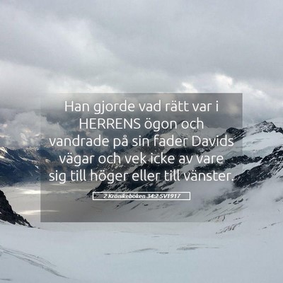 Picture 05 - 2 Krönikeboken 34:2 SV1917 - Han gjorde vad rätt var i HERRENS ögon och - Bible Verse Picture