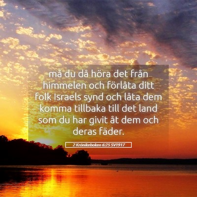 Picture 05 - 2 Krönikeboken 6:25 SV1917 - må du då höra det från himmelen och förlåta - Bible Verse Picture