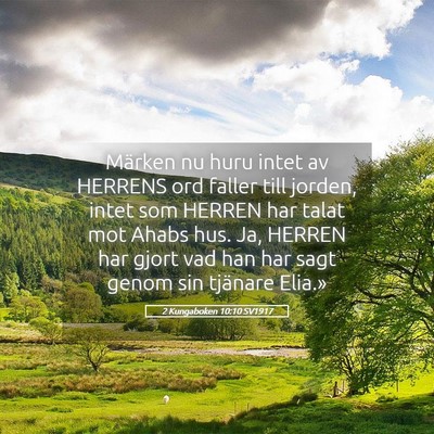Picture 05 - 2 Kungaboken 10:10 SV1917 - Märken nu huru intet av HERRENS ord faller till - Bible Verse Picture