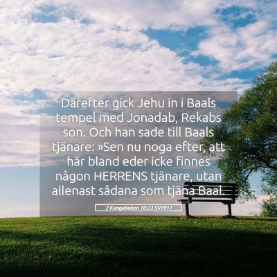 Picture 05 - 2 Kungaboken 10:23 SV1917 - Därefter gick Jehu in i Baals tempel med - Bible Verse Picture