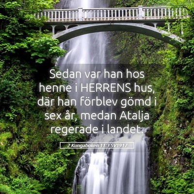 Picture 05 - 2 Kungaboken 11:3 SV1917 - Sedan var han hos henne i HERRENS hus, där han - Bible Verse Picture