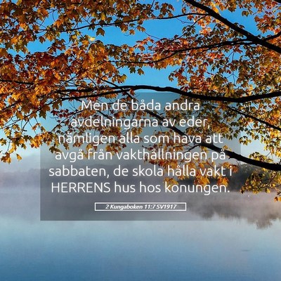 Picture 05 - 2 Kungaboken 11:7 SV1917 - Men de båda andra avdelningarna av eder, - Bible Verse Picture