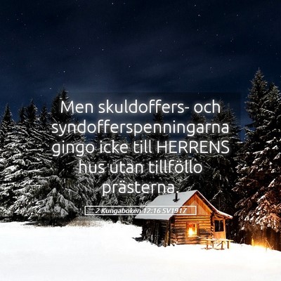Picture 05 - 2 Kungaboken 12:16 SV1917 - Men skuldoffers- och syndofferspenningarna gingo - Bible Verse Picture
