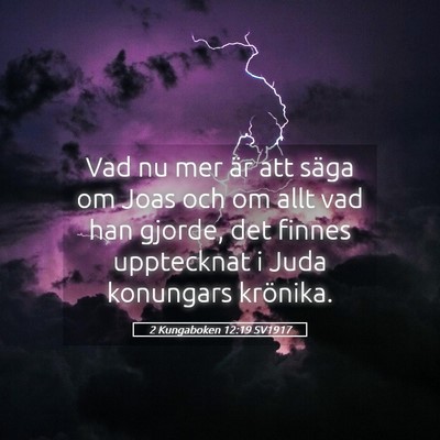 Picture 05 - 2 Kungaboken 12:19 SV1917 - Vad nu mer är att säga om Joas och om allt vad - Bible Verse Picture
