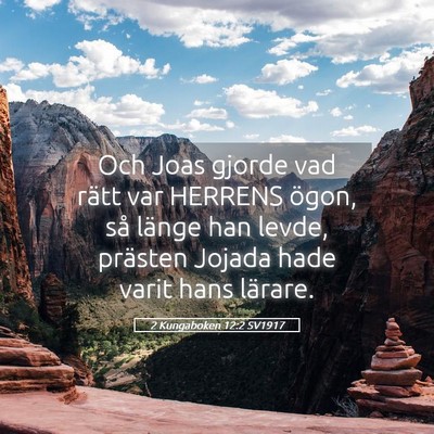Picture 05 - 2 Kungaboken 12:2 SV1917 - Och Joas gjorde vad rätt var HERRENS ögon, så - Bible Verse Picture