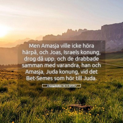 Picture 05 - 2 Kungaboken 14:11 SV1917 - Men Amasja ville icke höra härpå, och Joas, - Bible Verse Picture
