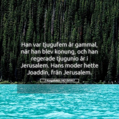 Picture 05 - 2 Kungaboken 14:2 SV1917 - Han var tjugufem år gammal, när han blev - Bible Verse Picture