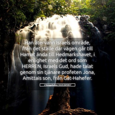 Picture 05 - 2 Kungaboken 14:25 SV1917 - Han återvann Israels område, från det ställe - Bible Verse Picture