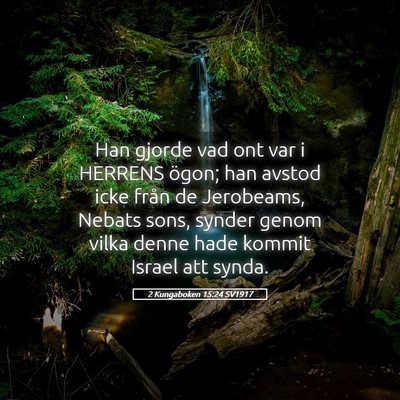 Picture 05 - 2 Kungaboken 15:24 SV1917 - Han gjorde vad ont var i HERRENS ögon; han - Bible Verse Picture