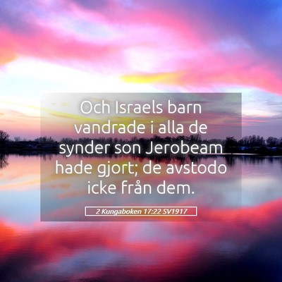 Picture 05 - 2 Kungaboken 17:22 SV1917 - Och Israels barn vandrade i alla de synder son - Bible Verse Picture