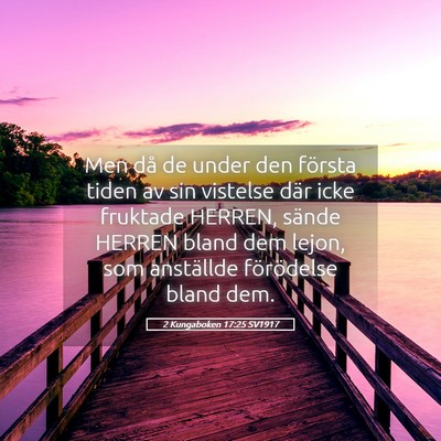 Picture 05 - 2 Kungaboken 17:25 SV1917 - Men då de under den första tiden av sin - Bible Verse Picture
