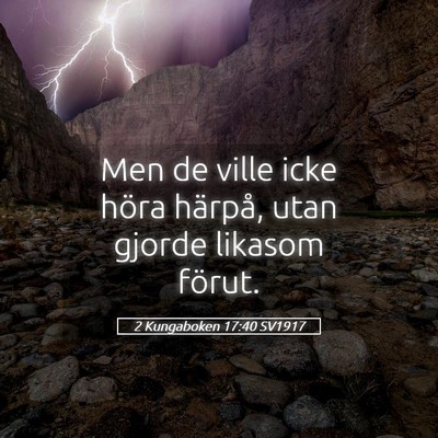 Picture 05 - 2 Kungaboken 17:40 SV1917 - Men de ville icke höra härpå, utan gjorde - Bible Verse Picture