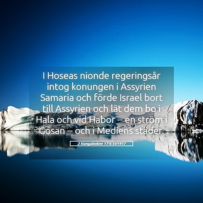 Picture 05 - 2 Kungaboken 17:6 SV1917 - I Hoseas nionde regeringsår intog konungen i - Bible Verse Picture